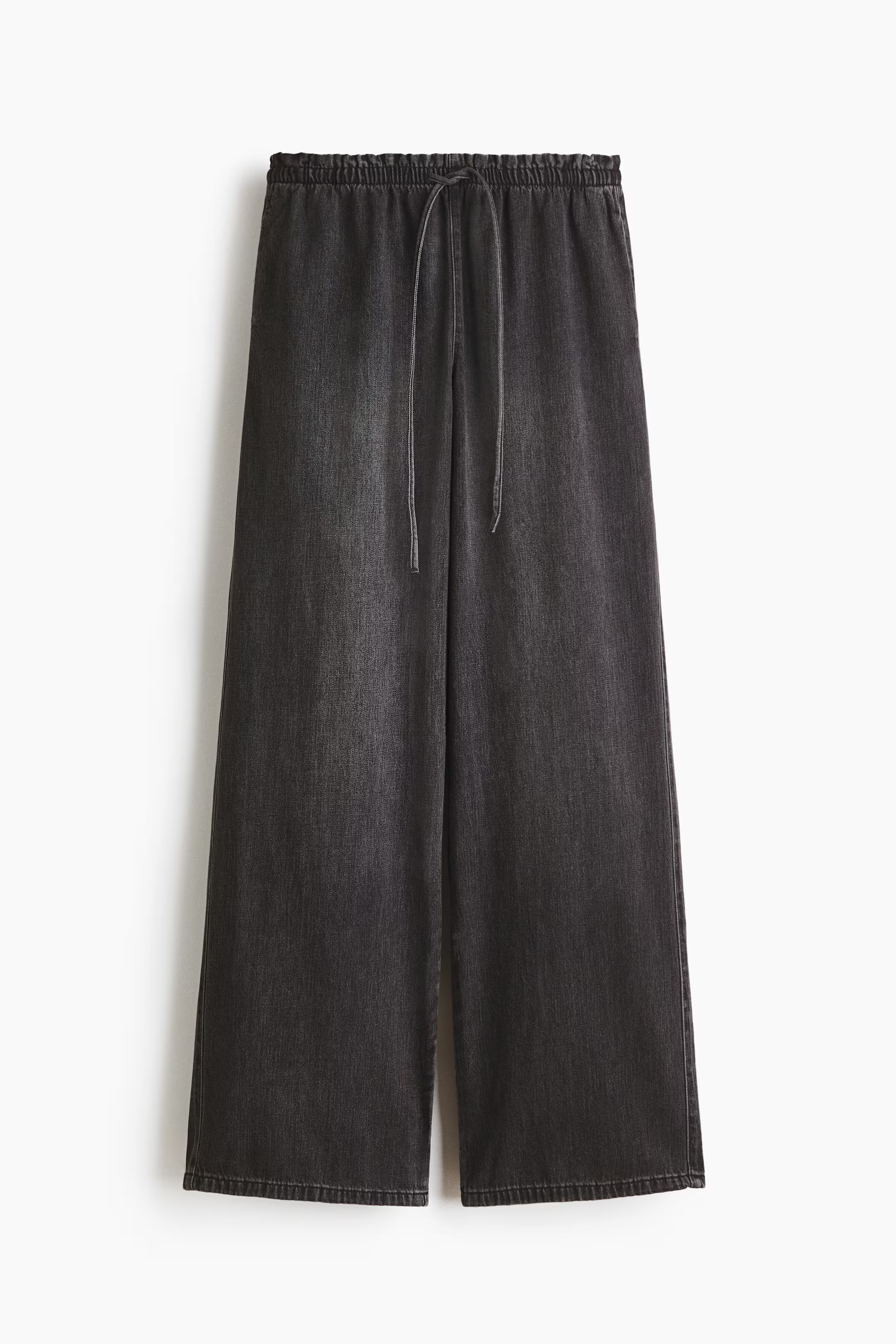 H&M, DENIM PULL-ON PANTS - Dark Grey