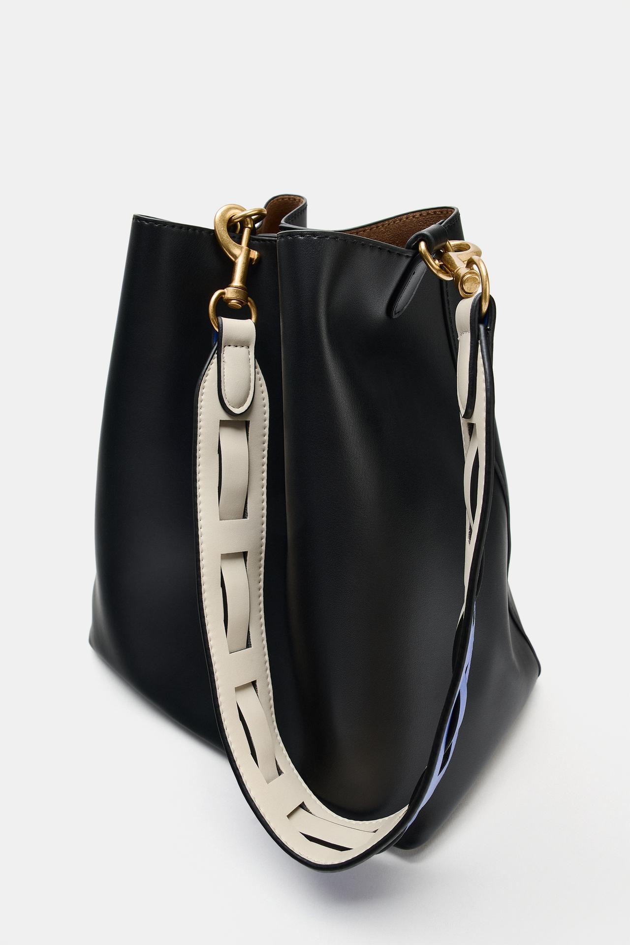 ZARA, BUCKET BAG WITH STRAP DETAIL