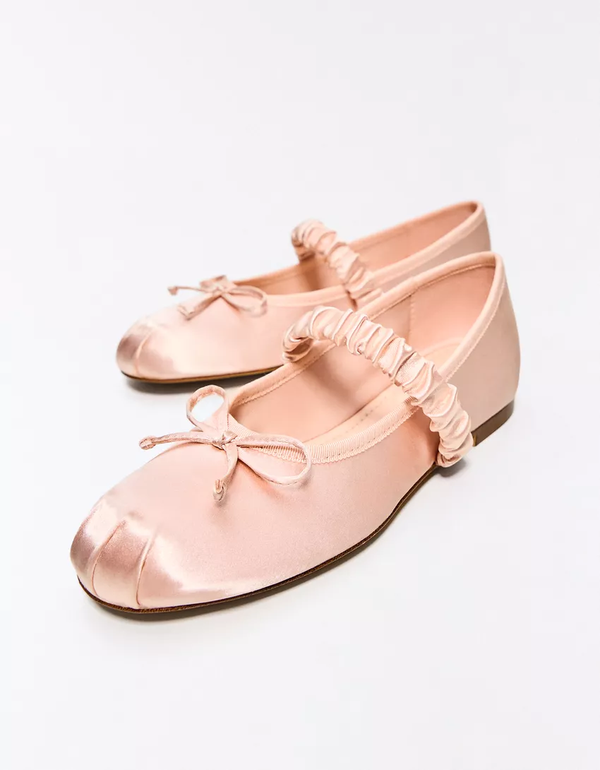 bershka, SATEEN BALLERINA FLAT