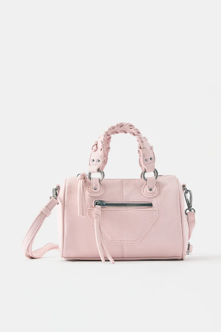 pull & bear, Studded crossbody bag - Pink