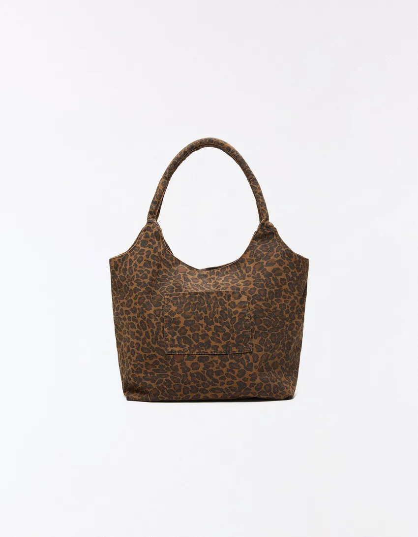 bershka, PRINTED TWILL BAG