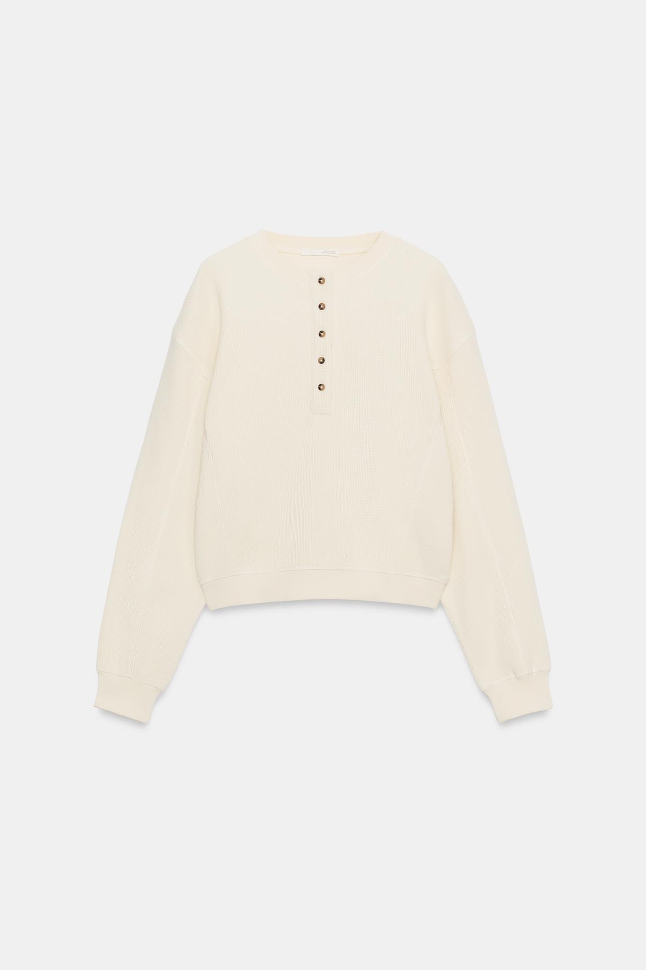 zara, COTTON WAFFLE JUMPER