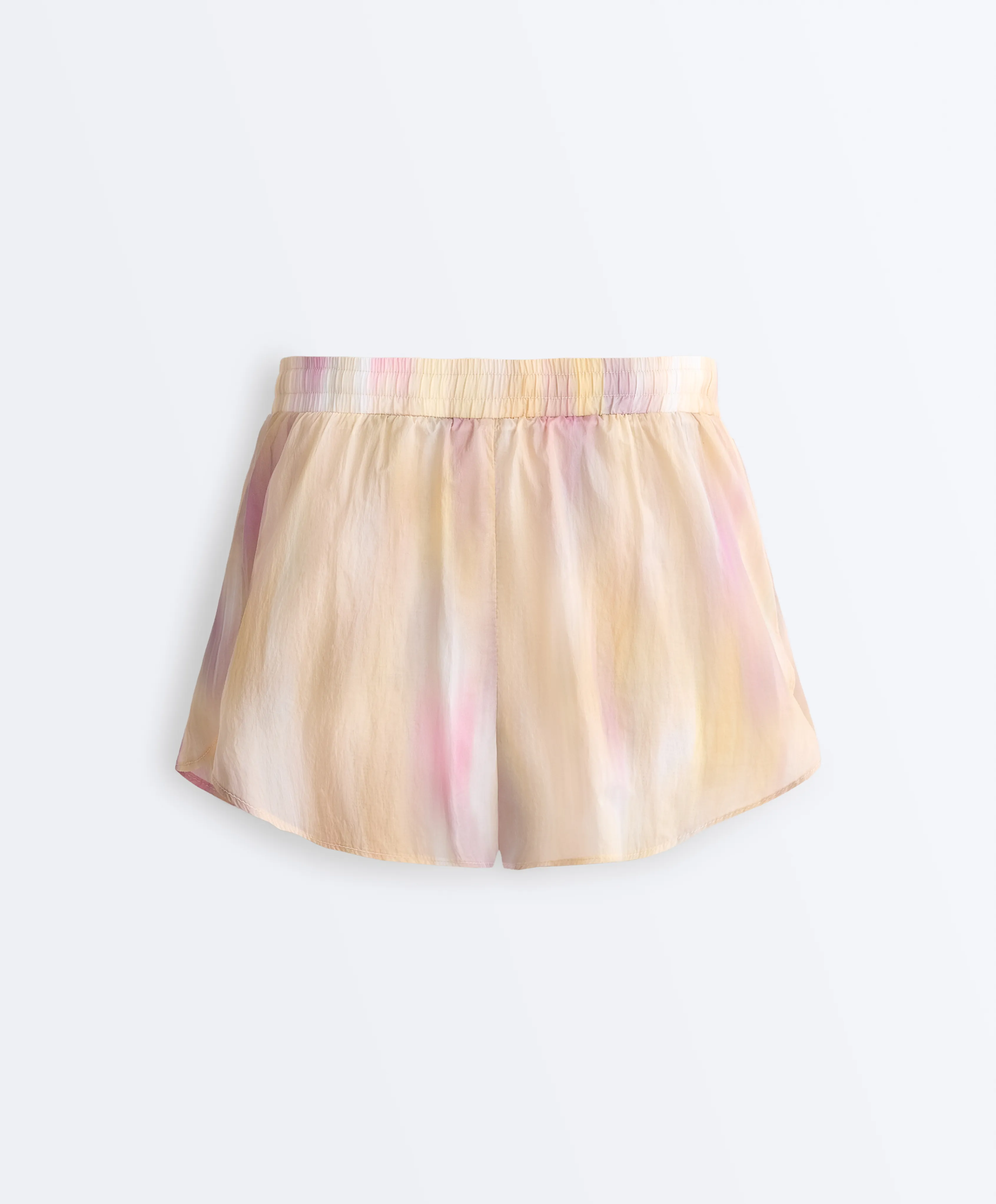 oysho, 2-in-1 tie-dye mid rise technical shorts