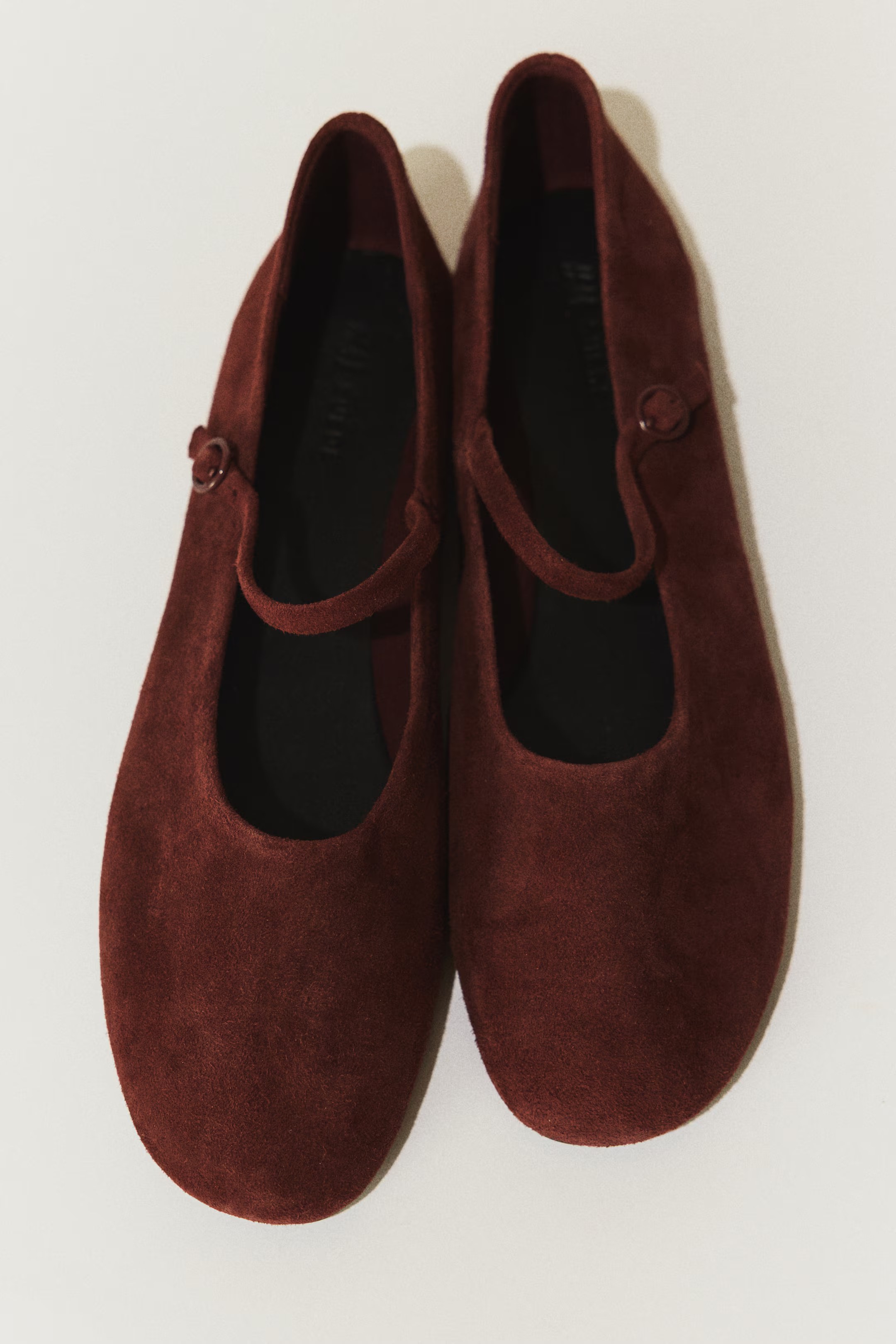 H&M, SUEDE MARY JANE FLATS