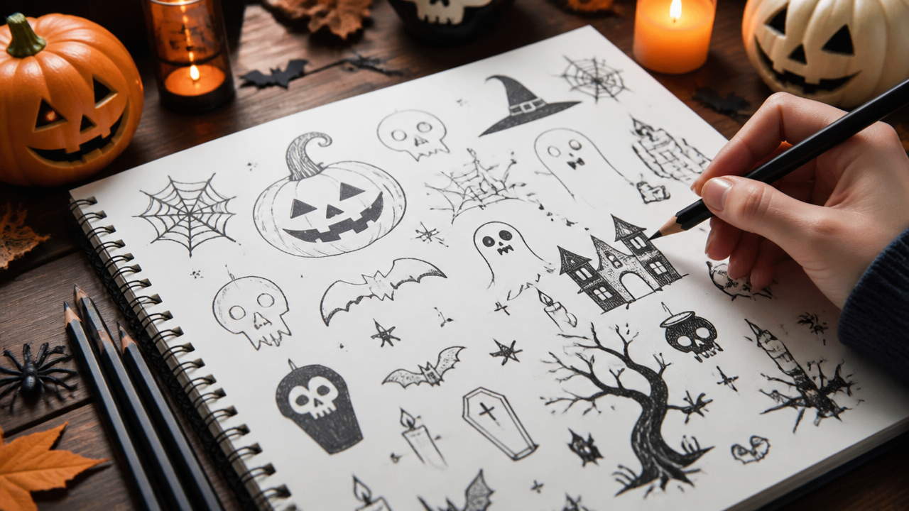 Spooky Halloween Doodles to Sketch