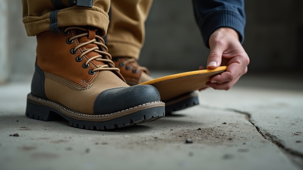 Plantilla extraíble de bota de seguridad para jornada larga en calor