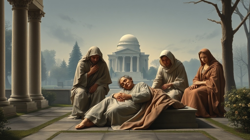 A contemplative memorial scene honoring a veteran