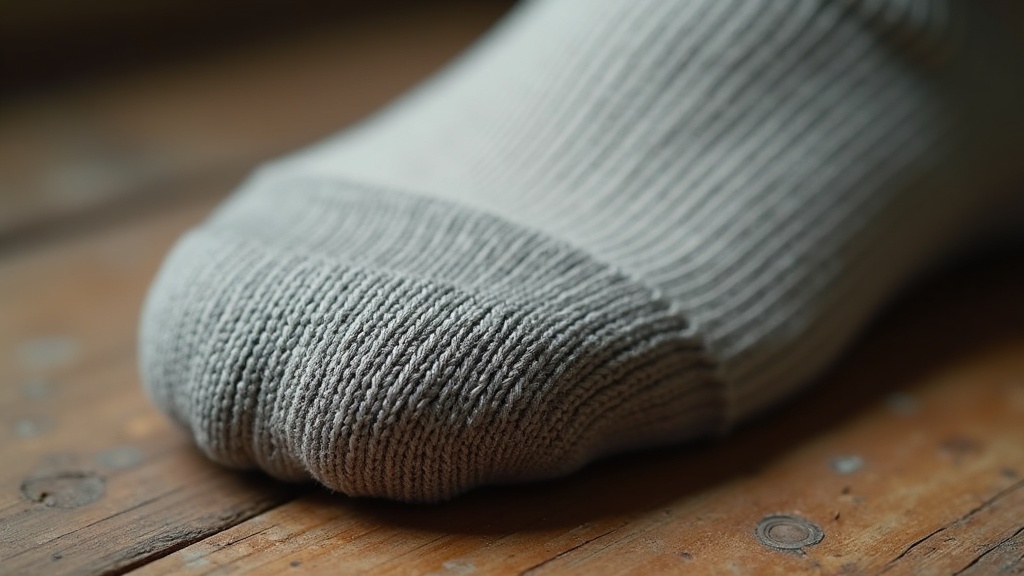 Bamboo work sock reinforced heel and cushioned sole detail