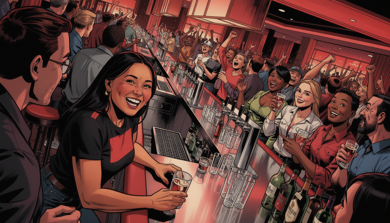 Circa Mega Bar Still Bills Itself as Nevada's Longest Indoor Bar at 165 Feet, With 52 TVs and 24-Hour Energy