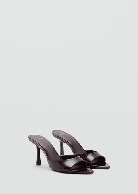 mango, PATENT LEATHER HIGH-HEELED SANDALS