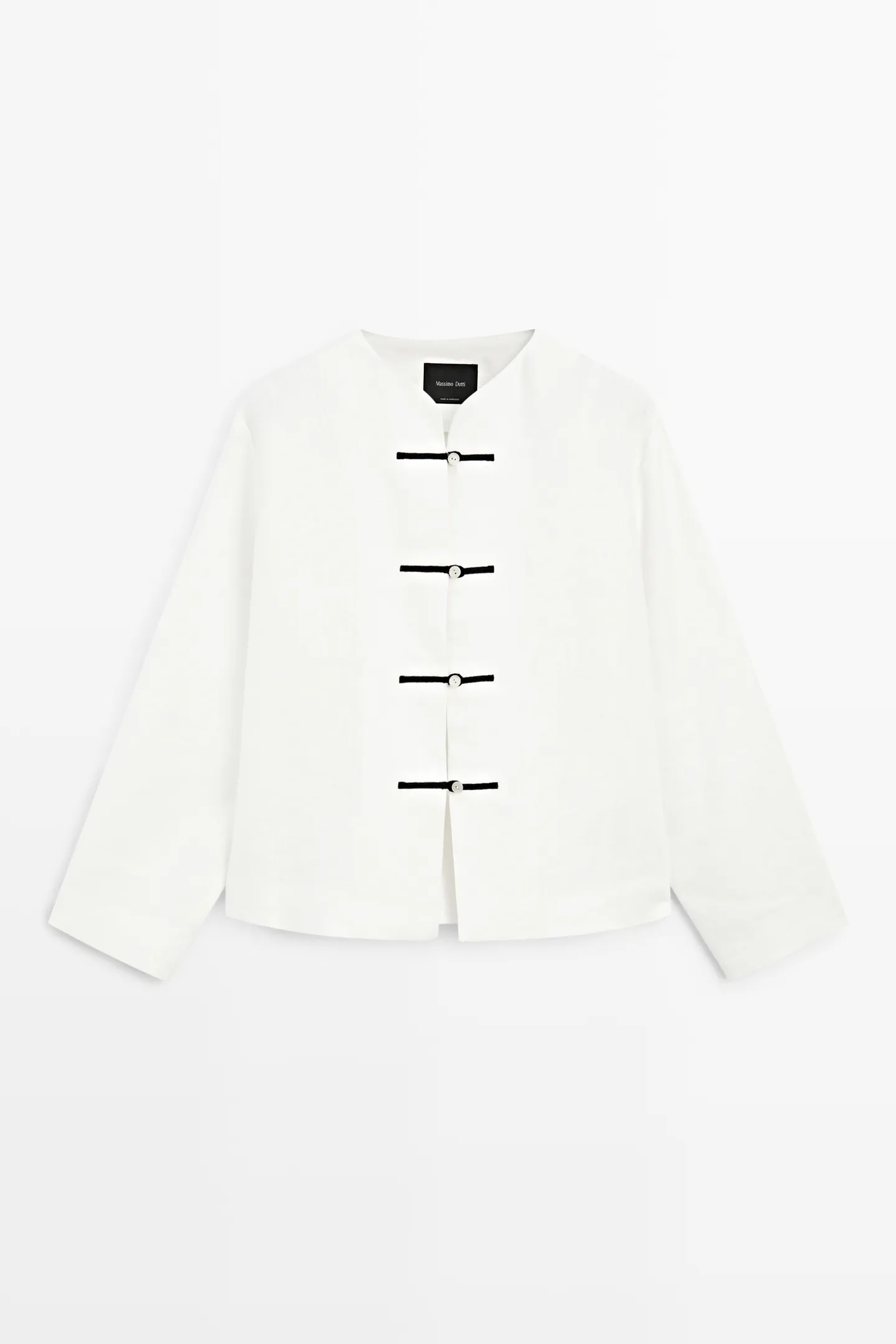 massimo dutti, 100% LINEN FLOWING SHIRT WITH BUTTON DETAIL