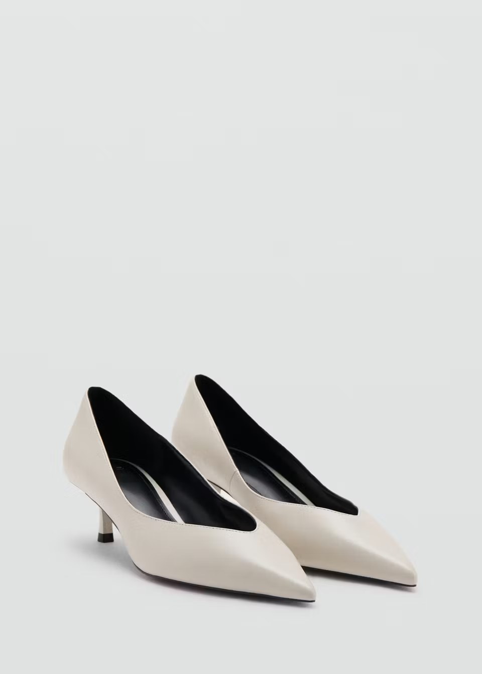 mango, KITTEN HEEL POINTED-TOE SHOE