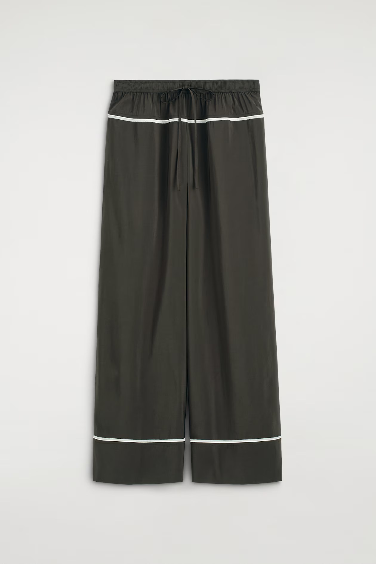 cos, CONTRAST-PIPED STRAIGHT-LEG PANTS
