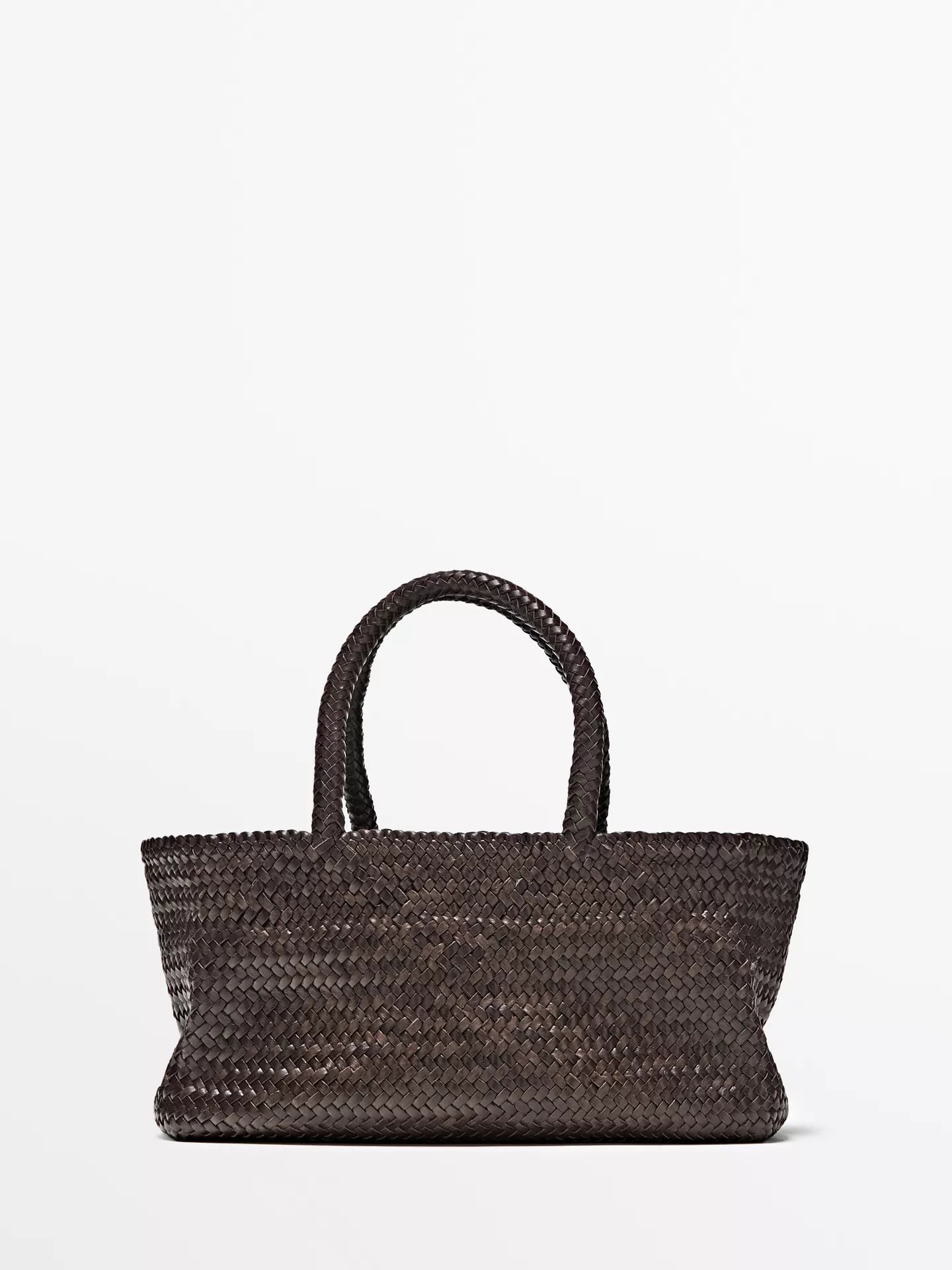 massimo dutti, MEDIUM BRAIDED NAPPA LEATHER TOTE BAG