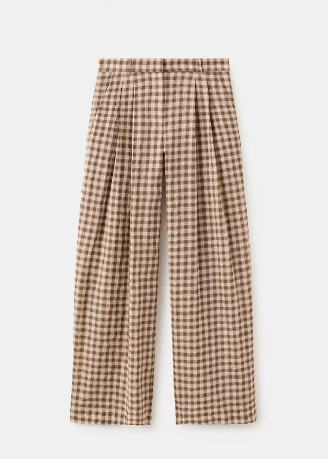 mango, STRAIGHT GINGHAM PANTS