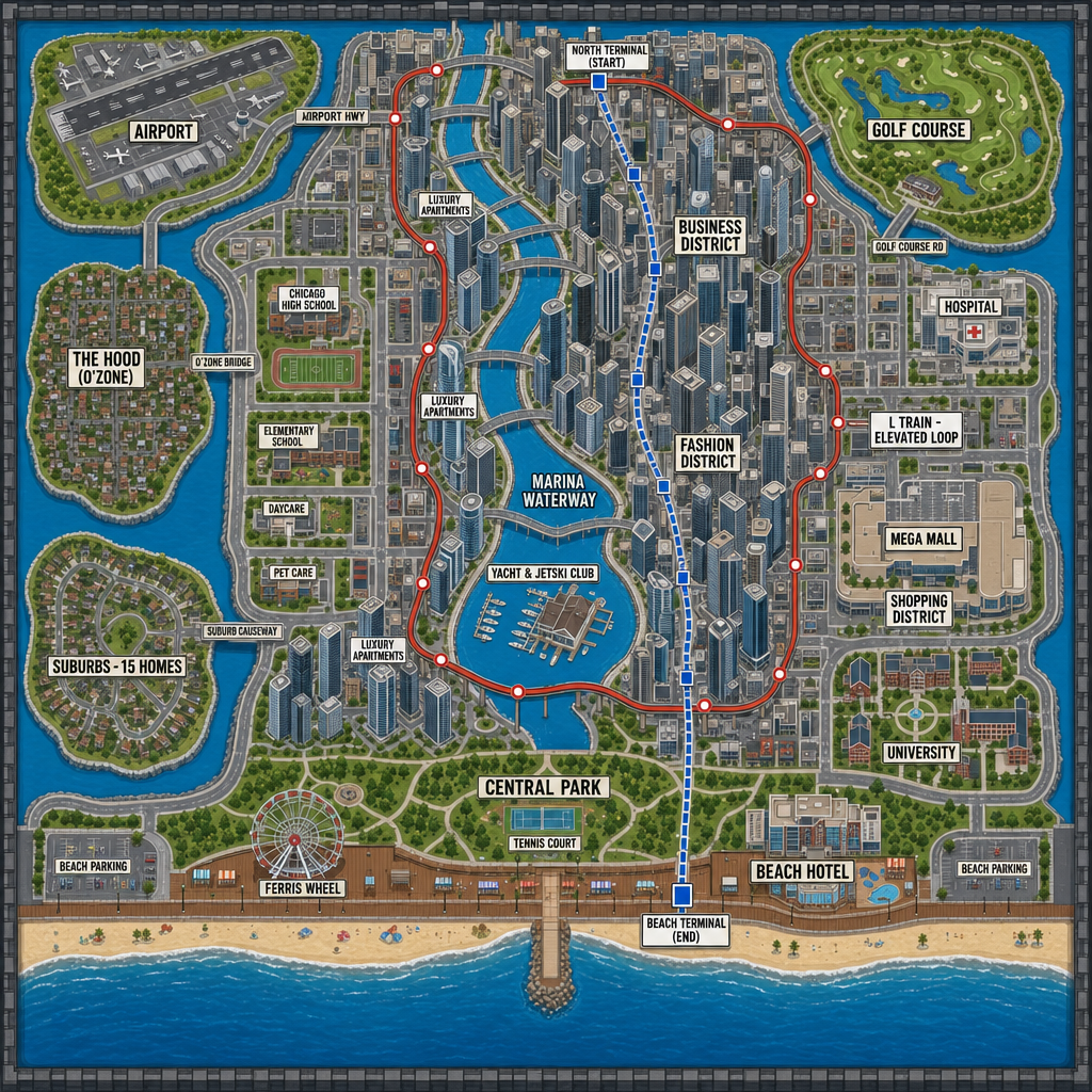 Chicago Roleplay City Map V3 - Dubai Marina Waterway