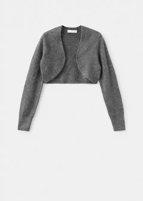 mango, LUREX CROPPED CARDIGAN