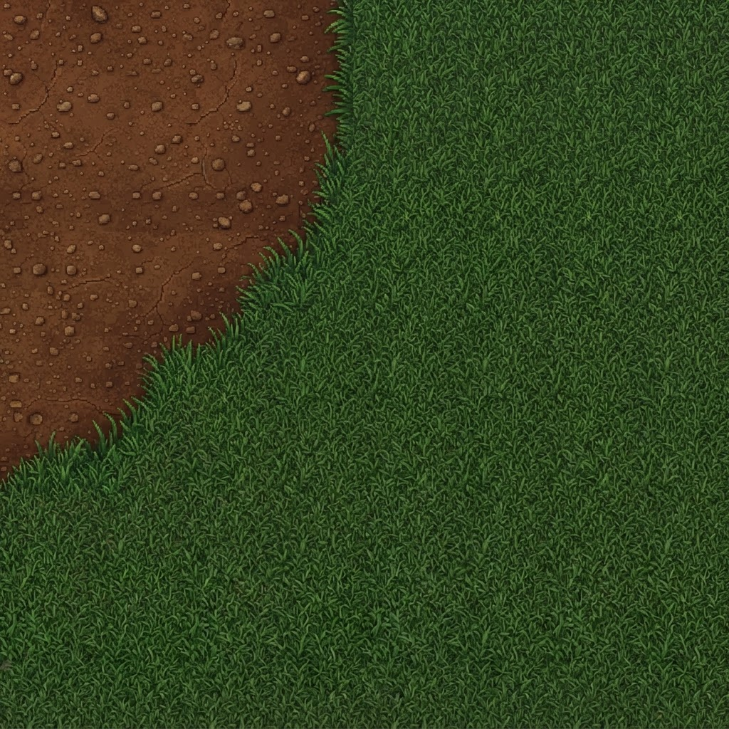 Image: This is a top-down RPG game ground tile (grass and
