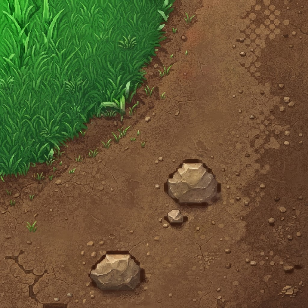 Image: This is a top-down RPG game ground tile (grass and