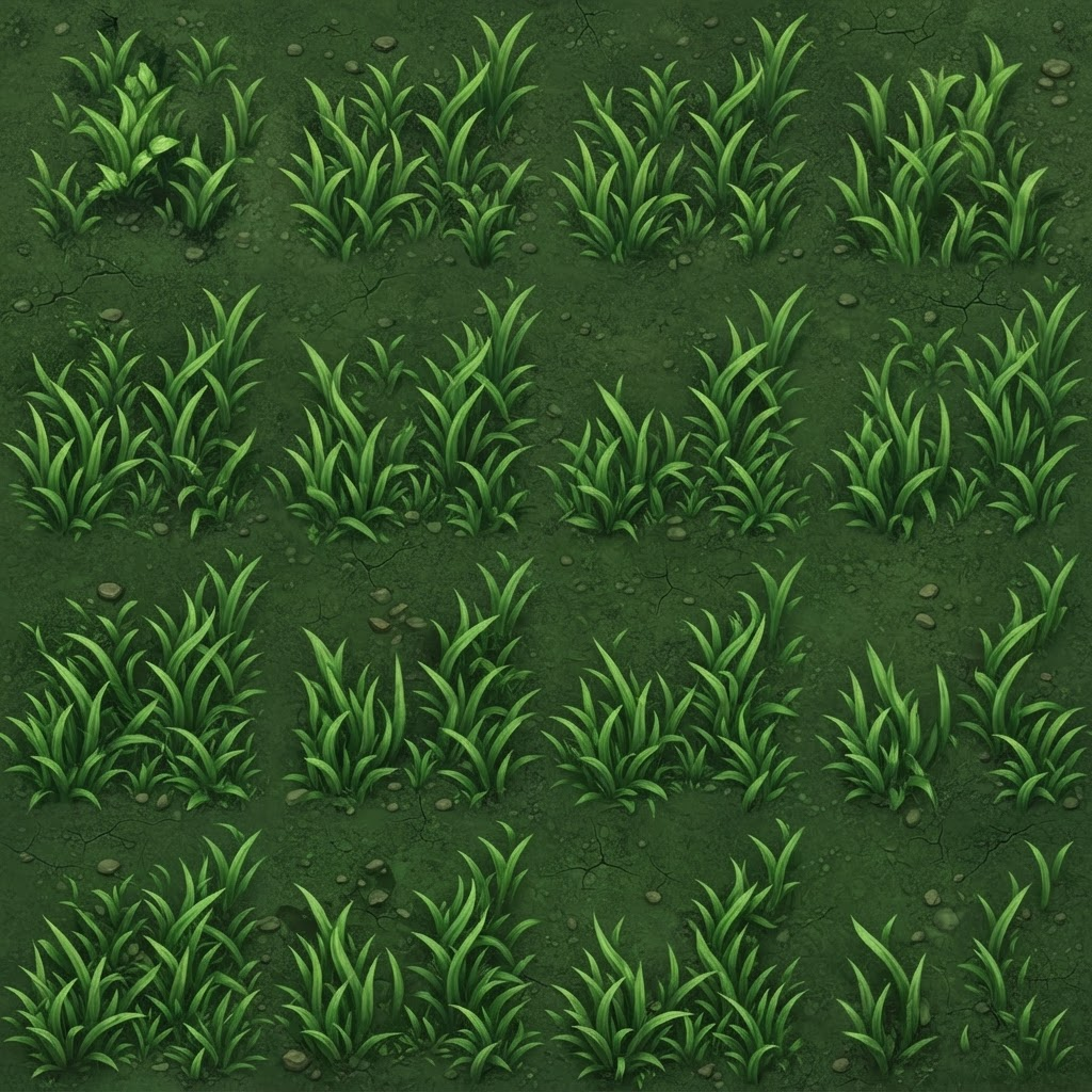 Image: This is a top-down RPG game ground tile (grass and