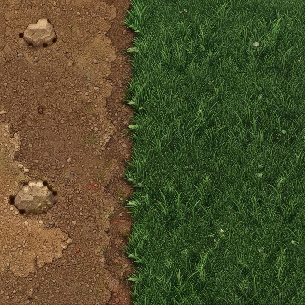 Image: This is a top-down RPG game ground tile (grass and