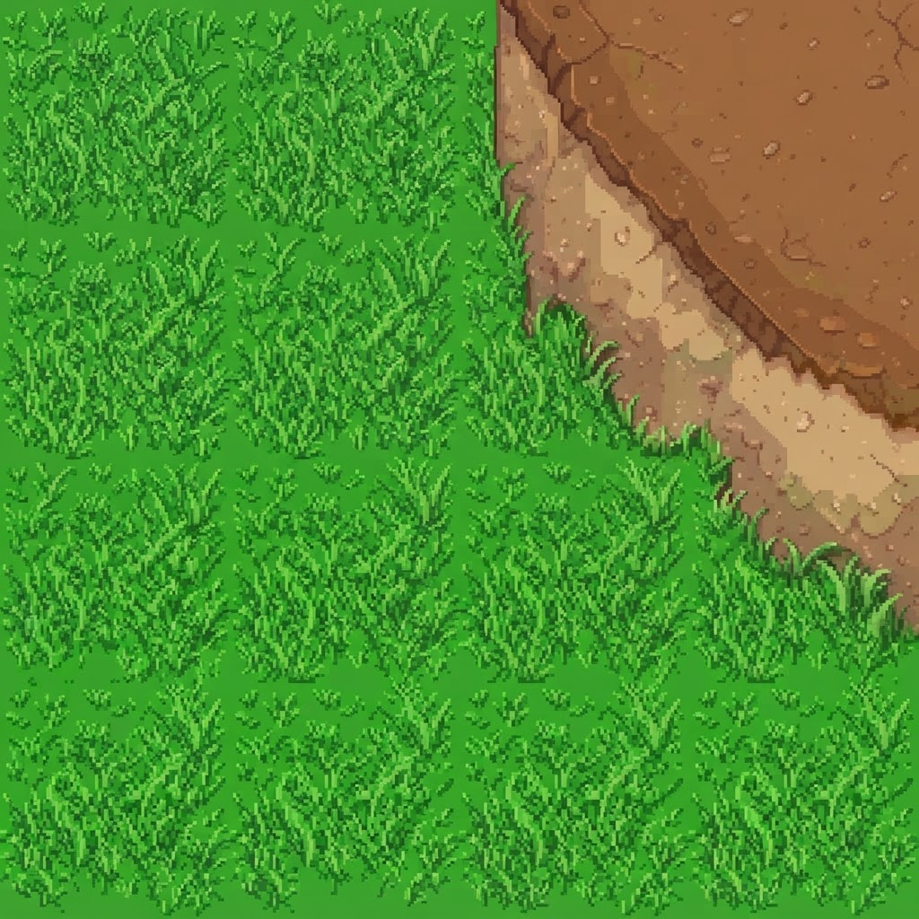 Image: This is a top-down RPG game ground tile (grass and
