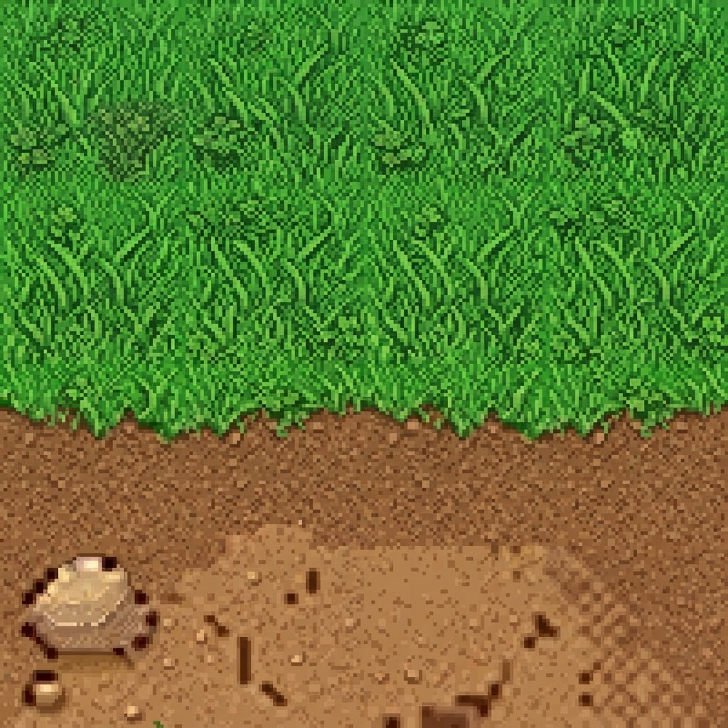 Image: This is a top-down RPG game ground tile (grass and