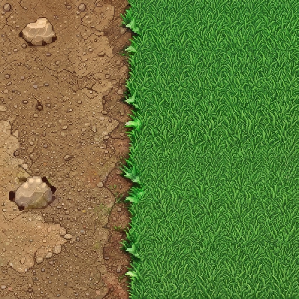 Image: This is a top-down RPG game ground tile (grass and