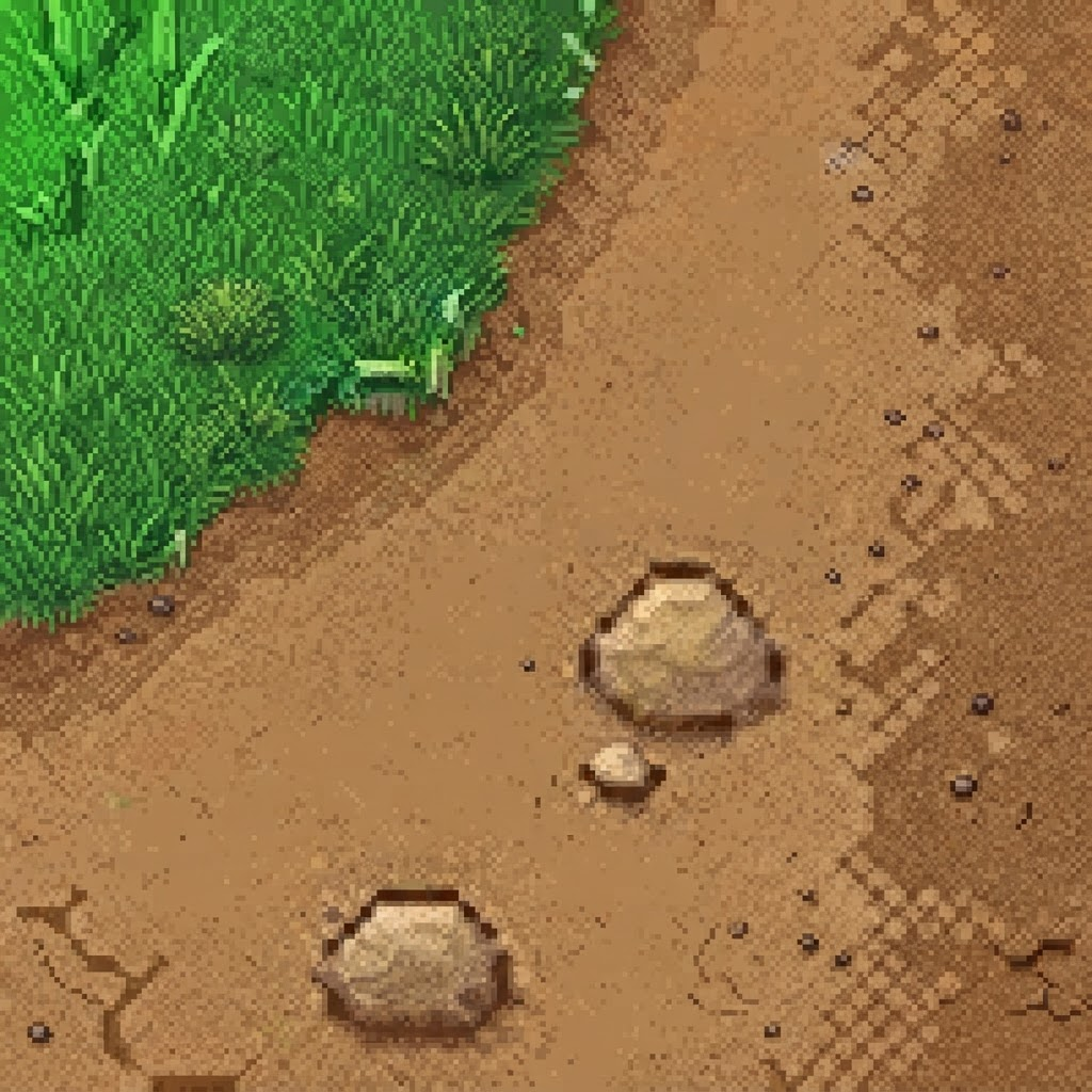 Image: This is a top-down RPG game ground tile (grass and