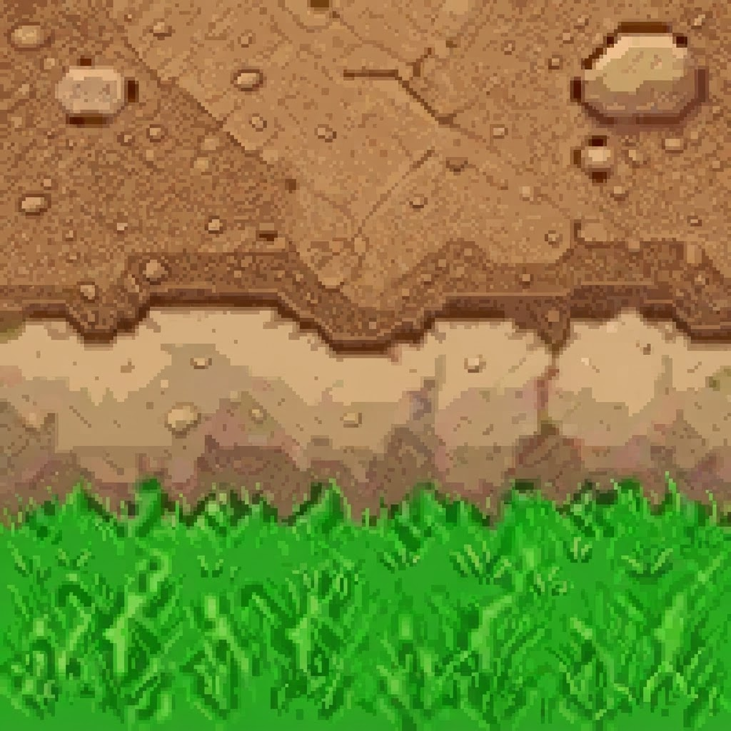 Image: This is a top-down RPG game ground tile (grass and