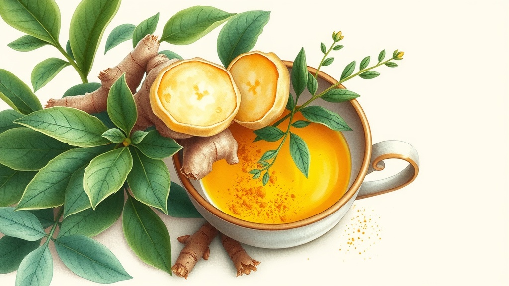 Infusão de Gengibre e Cúrcuma para Imunidade