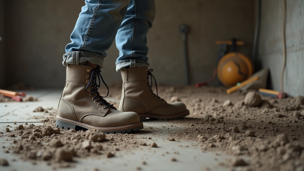 Calcetines merino para invierno en obra
