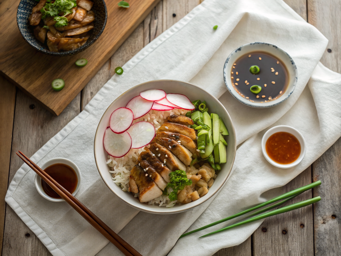 Chicken Teriyaki Donburi with Miso Soup