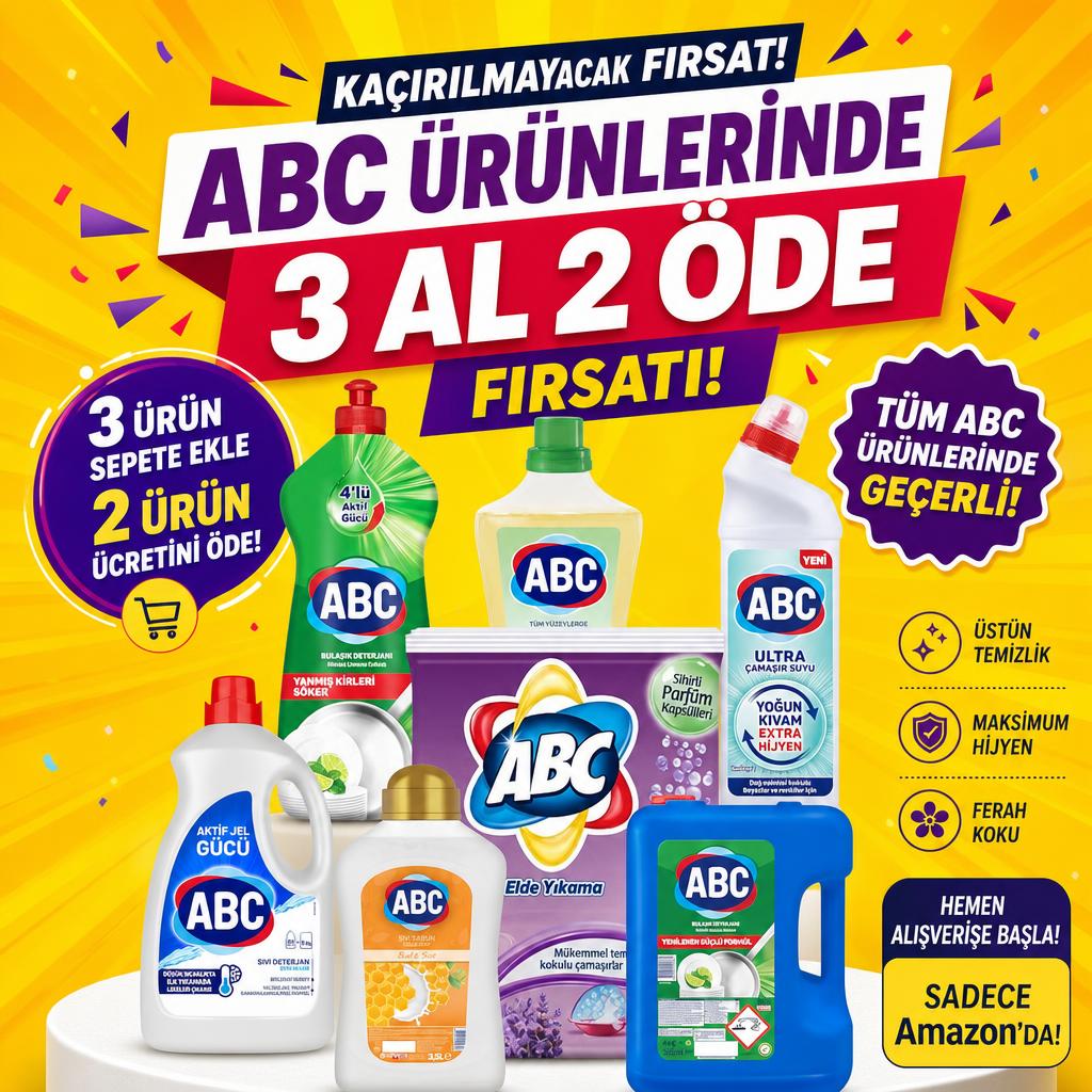 ABC ÜRÜNLERİNDE 3 AL 2 ÖDE FIRSATI!