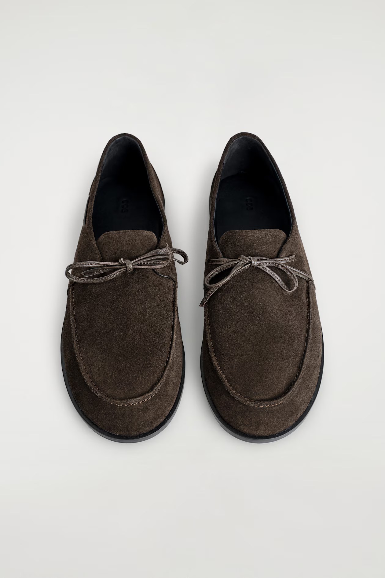 cos, SUEDE DECK SHOES - Dark Brown