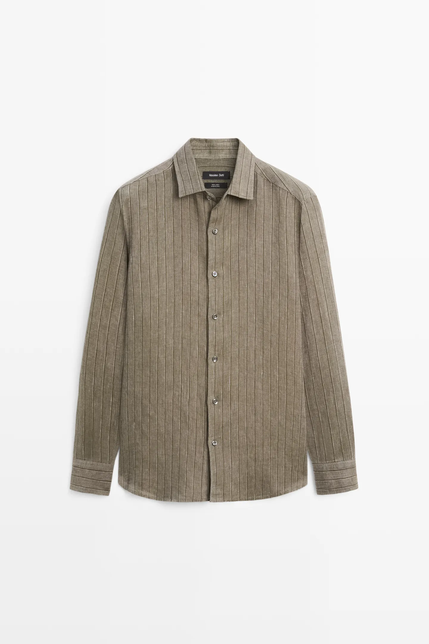 Massimo Dutti, 100% LINEN REGULAR FIT STRIPED SHIRT