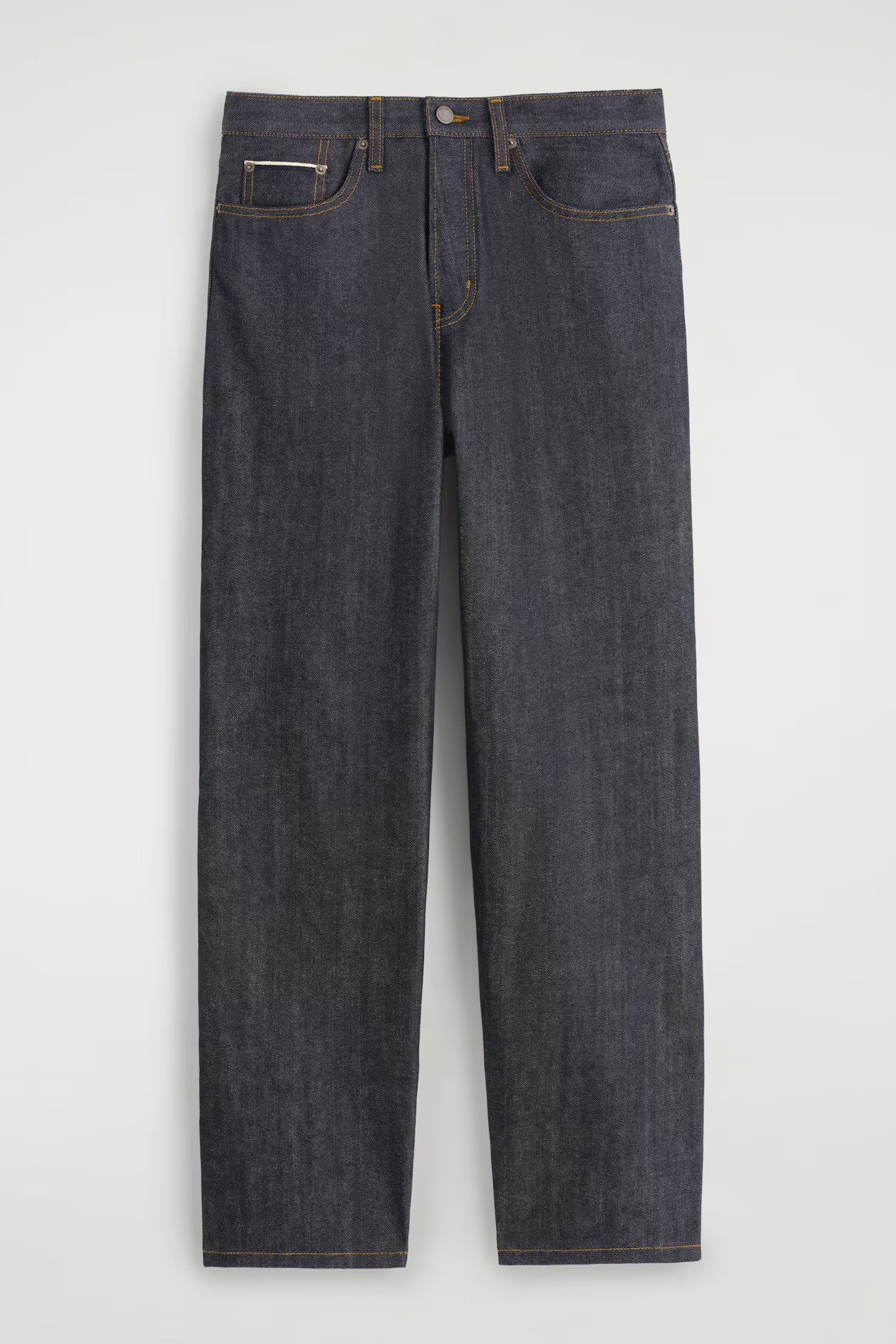cos, RIDER RAW SELVEDGE RELAXED-FIT STRAIGHT-LEG JEANS