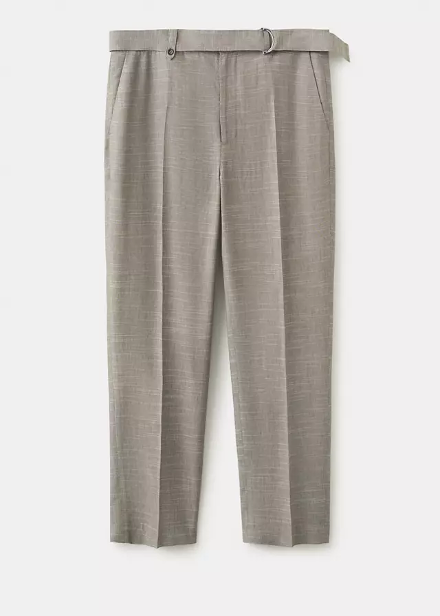 Mango, RELAXED-FIT LINEN-BLEND PANTS