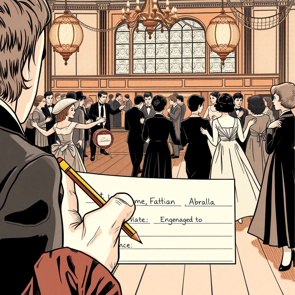 The Kettleby Corn Exchange got up for the Winter Assembly — the floor chalked pale, the gas turned up bright, the string band scraping into tune along the far wall.