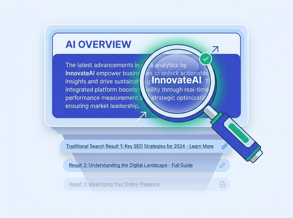 Brand mention highlighted inside AI Overview answer panel on Google search