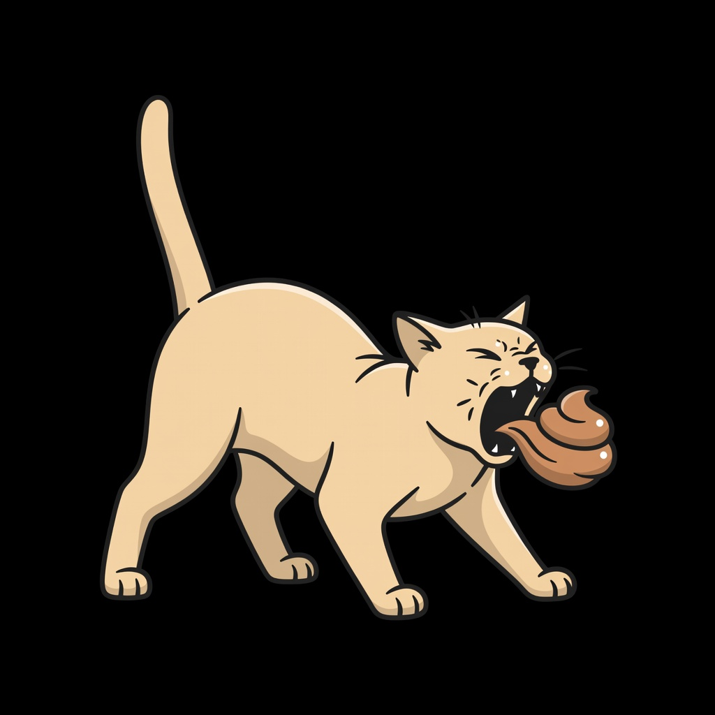 Cat Throwing Up Hairball - Gag Pose