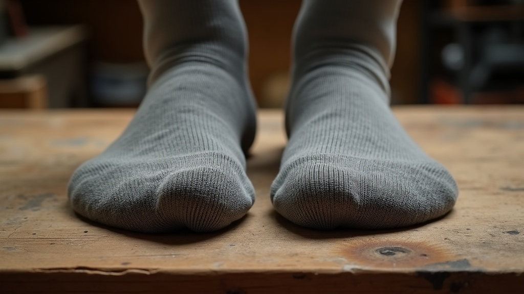 Comparison of reinforced work sock versus worn-out budget sock