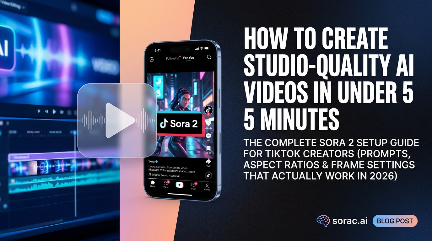 How to Create Studio-Quality AI Videos in Under 5 Minutes: The Complete Sora 2 Setup Guide for TikTok Creators (Prompts, Aspect Ratios & Frame Settings That Actually Work in 2026)