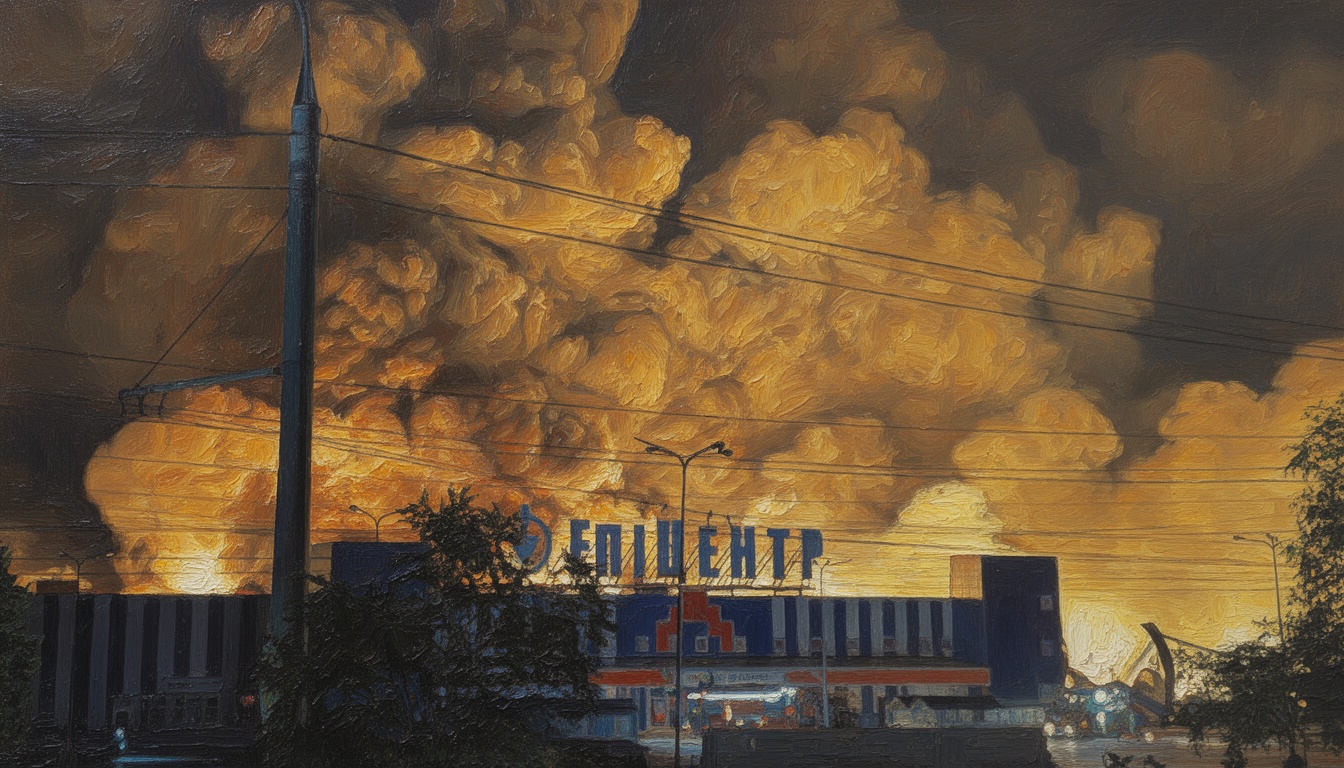 Russian Drone Strike Ignites Massive Fire at Ukrainian Shopping Centre