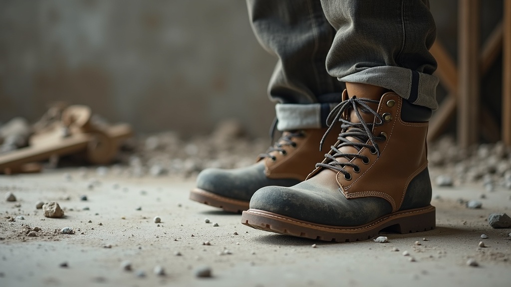 Calcetines de trabajo a prueba de agujeros sobre botas de obra