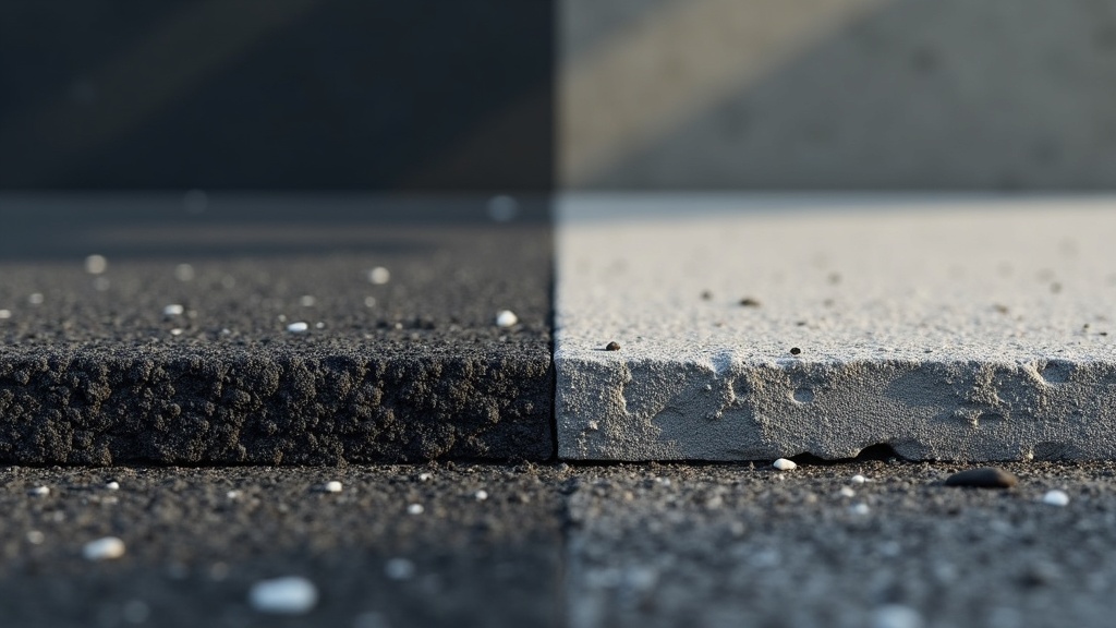 Asphalt vs concrete surface hardness comparison