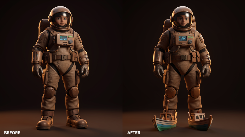 Generated full-character preservation comparison concept
