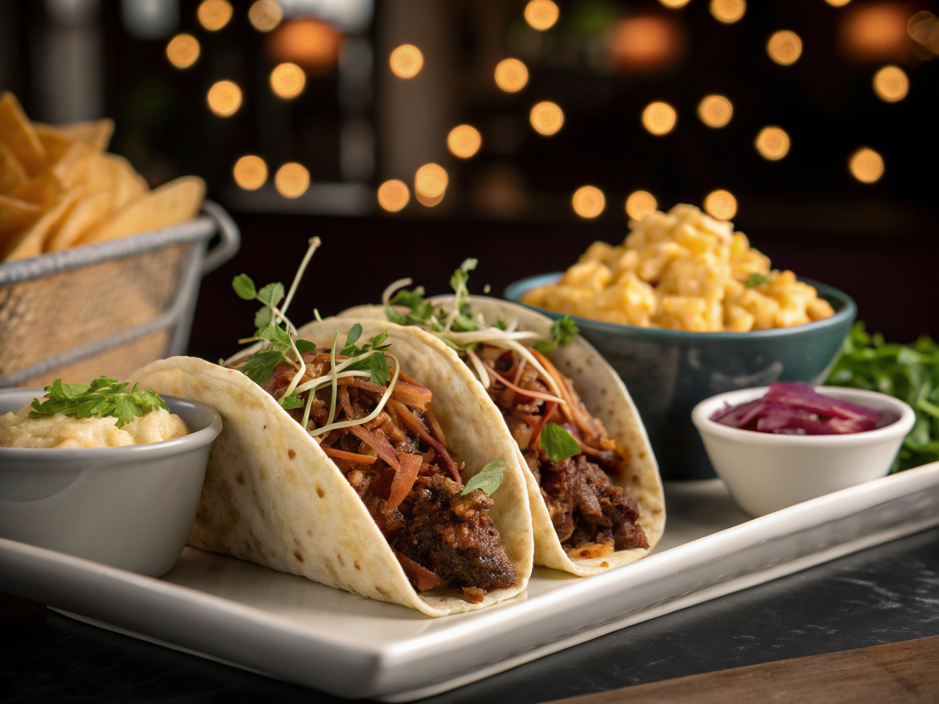 Smoky BBQ Pulled Pork Tacos with Creamy Mac and Cheese