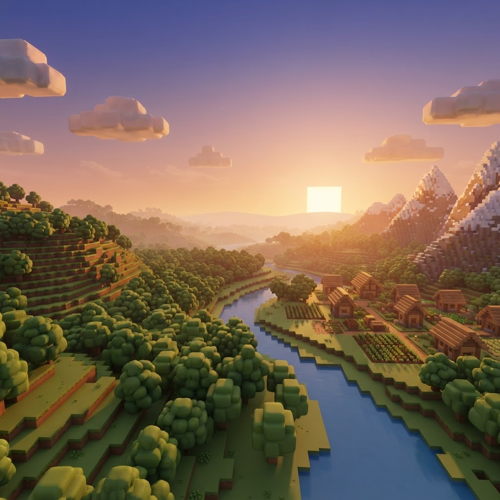 Image: A wide panoramic main-menu splash background for a