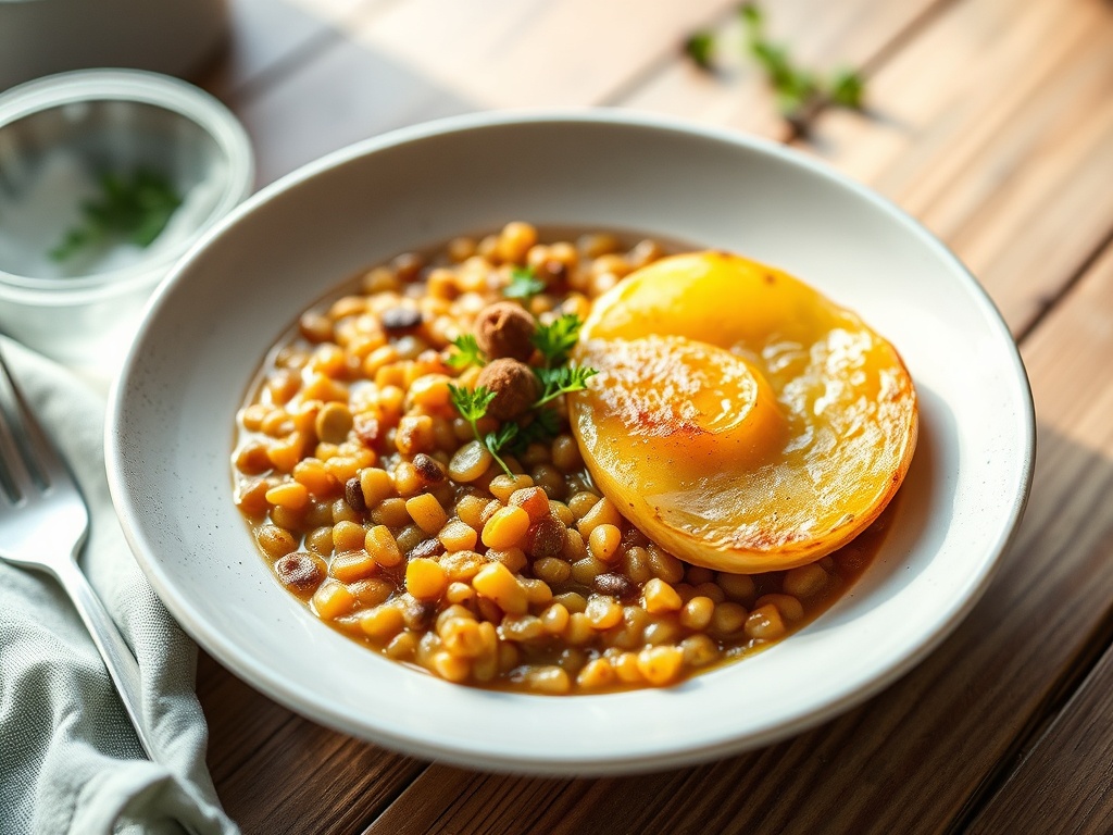 Dahl de lentilles corail à la patate douce rôtie et noisettes : recette végétarienne facile et maison